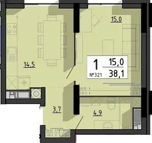 ЖК SvitLand Residences — 38.1 м²