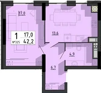 ЖК SvitLand Residences — 42.2 м²