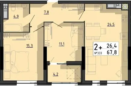 ЖК SvitLand Residences — 67.8 м²