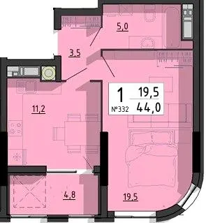 ЖК SvitLand Residences — 44 м²