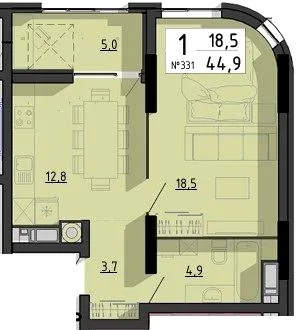 1-кімнатна квартира, 45 м², вул. Білецька, 56, Тернопіль — фото 1