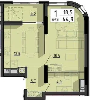 ЖК SvitLand Residences — 44.9 м²