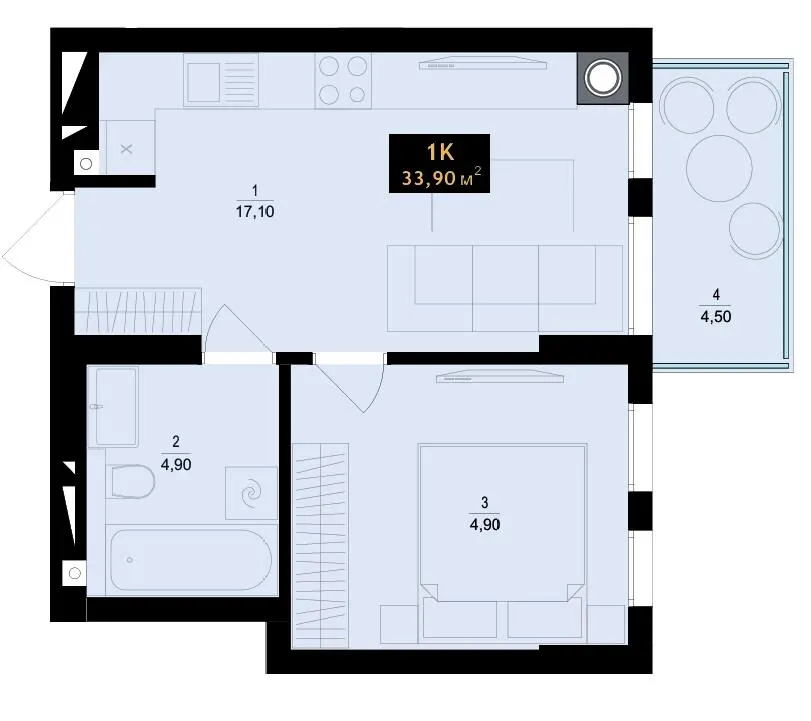 ЖК SKYLINE — 33.9 м²