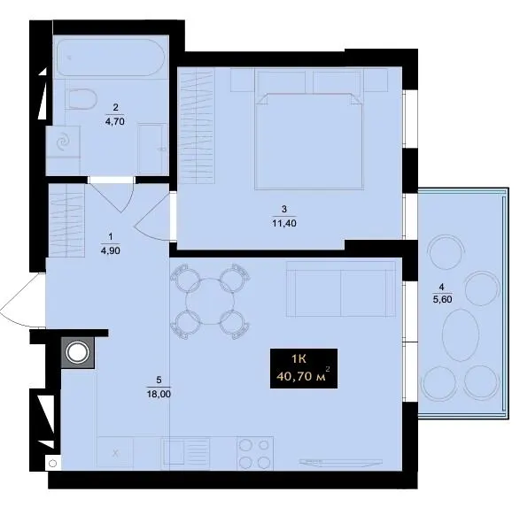 ЖК SKYLINE — 40.7 м²