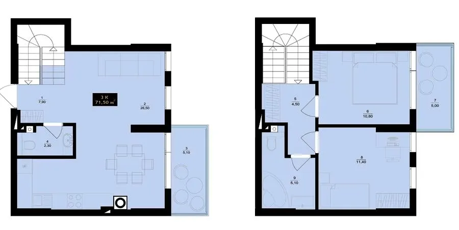 ЖК SKYLINE — 71.5 м²