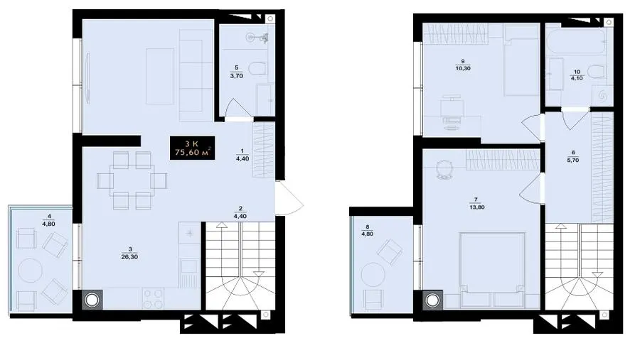 ЖК SKYLINE — 75.6 м²