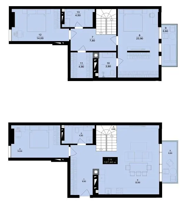 ЖК SKYLINE — 127.6 м²