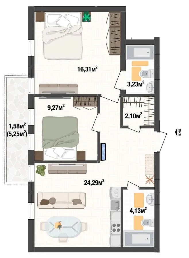Клубний будинок Liverpool House — 61 м²