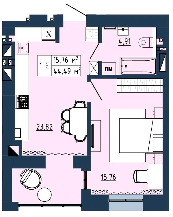 ЖК Гармонія — 44.5 м²