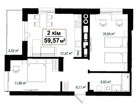 2-кімнатна квартира, 60 м², вул. Пасічна, 30, Пасічна — фото 1