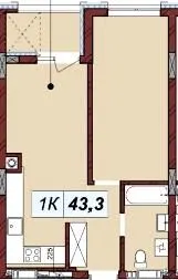 ЖК Бузковий 2 — 43.3 м²