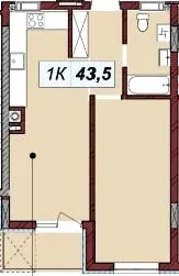 ЖК Бузковий 2 — 43.5 м²