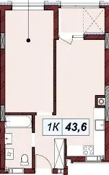 ЖК Бузковий 2 — 43.6 м²