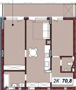 ЖК Бузковий 2 — 70.8 м²