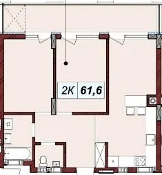 ЖК Бузковий 2 — 61.6 м²