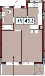 ЖК Бузковий 2 — 43.3 м²