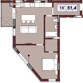 ЖК Бузковий 2 — 51.4 м²