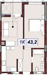 ЖК Бузковий 2 — 43.2 м²