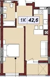 ЖК Бузковий 2 — 42.6 м²
