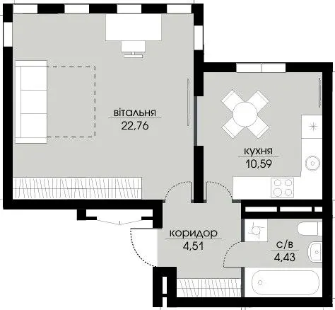 ЖК Echo Park — 42.3 м²