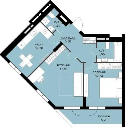 ЖК Echo Park — 57.8 м²