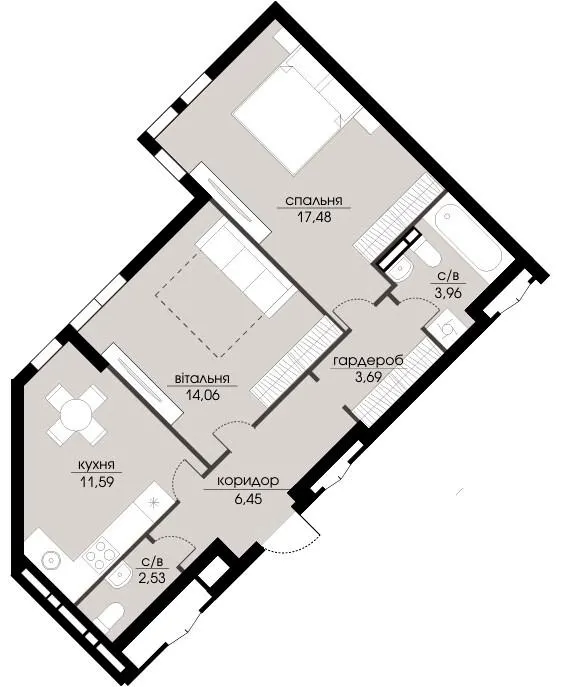 ЖК Echo Park — 59.8 м²