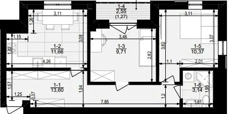 ЖК МОККО — 49.8 м²