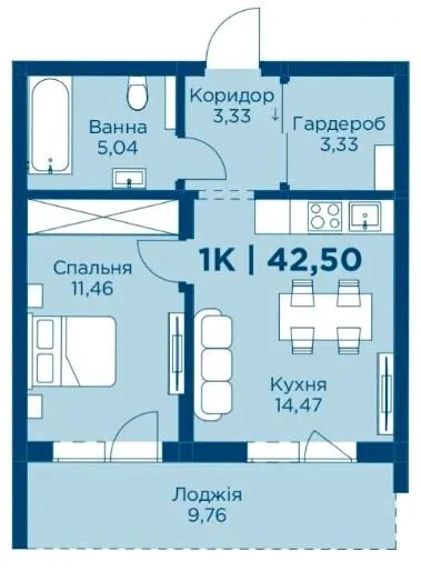 ЖК HydroPark DeLuxe — 42.5 м²