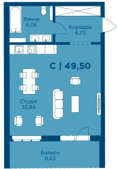 ЖК HydroPark DeLuxe — 49.5 м²