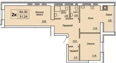 ЖК Мангеттен — 64.3 м²