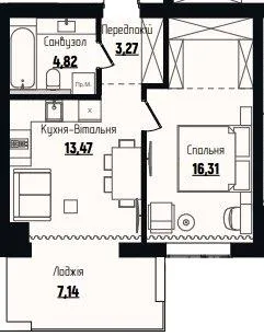 1-комнатная квартира, 45 м², Чагор — фото 1