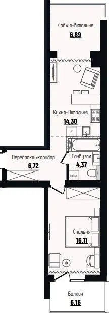 ЖК Затишний квартал — 50.2 м²