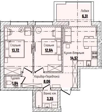 ЖК Затишний квартал — 60.5 м²