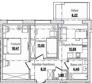 ЖК Затишний квартал — 65.6 м²