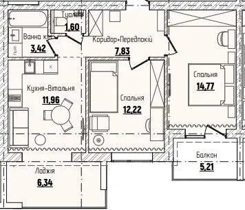 ЖК Затишний квартал — 59.7 м²