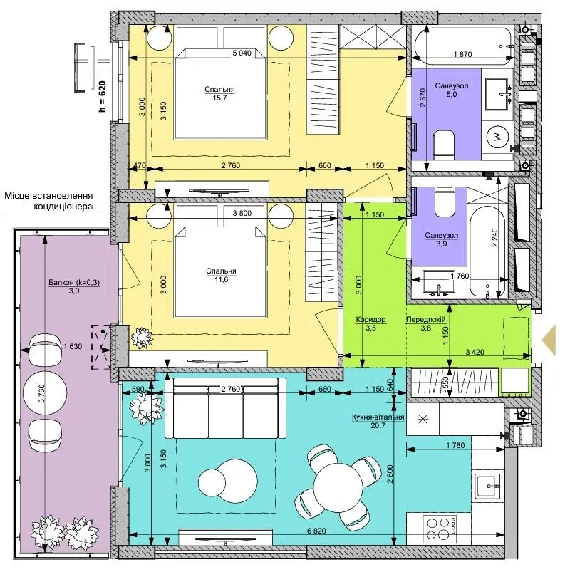 ЖК Файна Таун — 67.2 м²