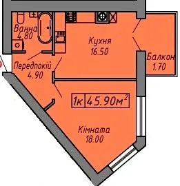 ЖК СКАНДИНАВІЯ — 45.9 м²