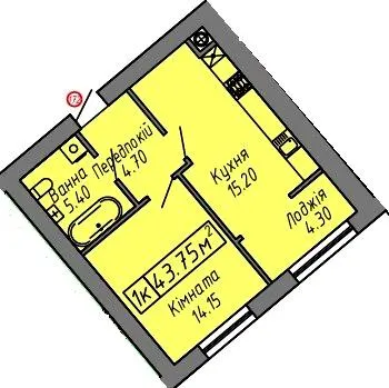 ЖК СКАНДИНАВІЯ — 43.8 м²