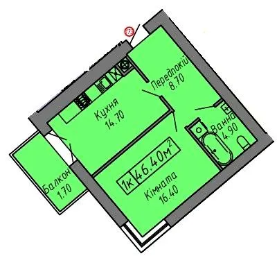 ЖК СКАНДИНАВІЯ — 46.4 м²