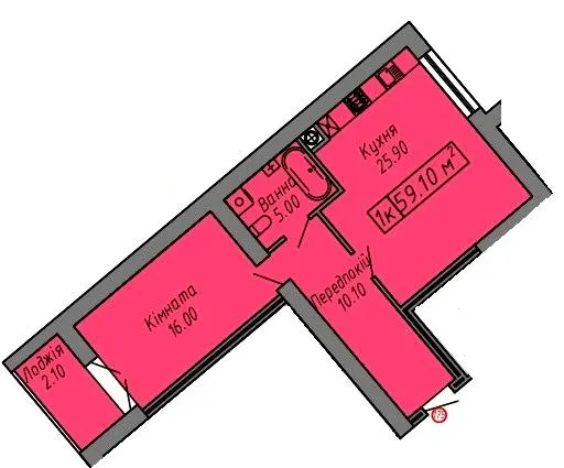 ЖК СКАНДИНАВІЯ — 59.1 м²