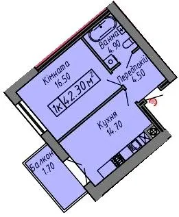 ЖК СКАНДИНАВІЯ — 42.3 м²