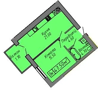 ЖК СКАНДИНАВІЯ — 47.5 м²
