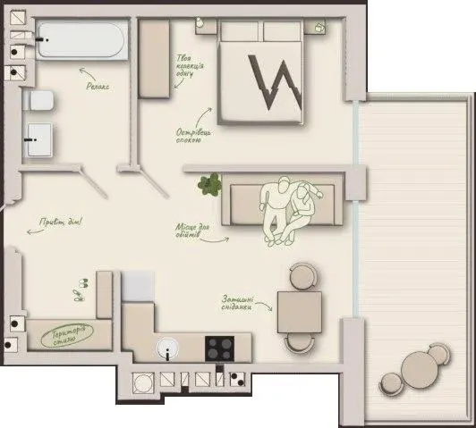ЖК Woodside — 38.8 м²