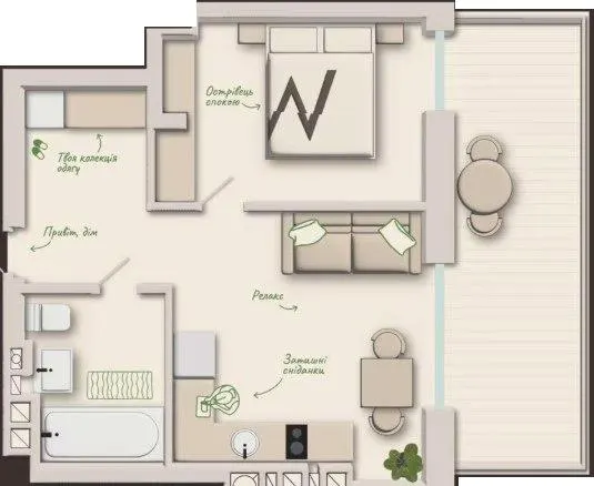 ЖК Woodside — 39.1 м²