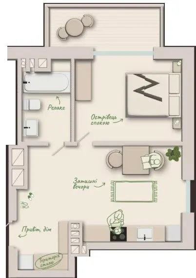 ЖК Woodside — 39.6 м²