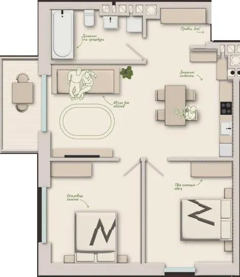 ЖК Woodside — 66.8 м²