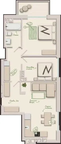 ЖК Woodside — 69.9 м²