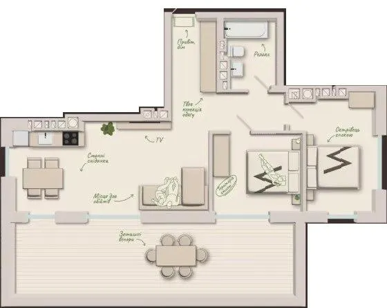 ЖК Woodside — 76.1 м²