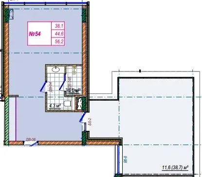 Апарт-комплекс Crystal Hills — 56.2 м²