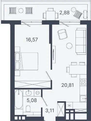ЖК Шелест — 48.5 м²